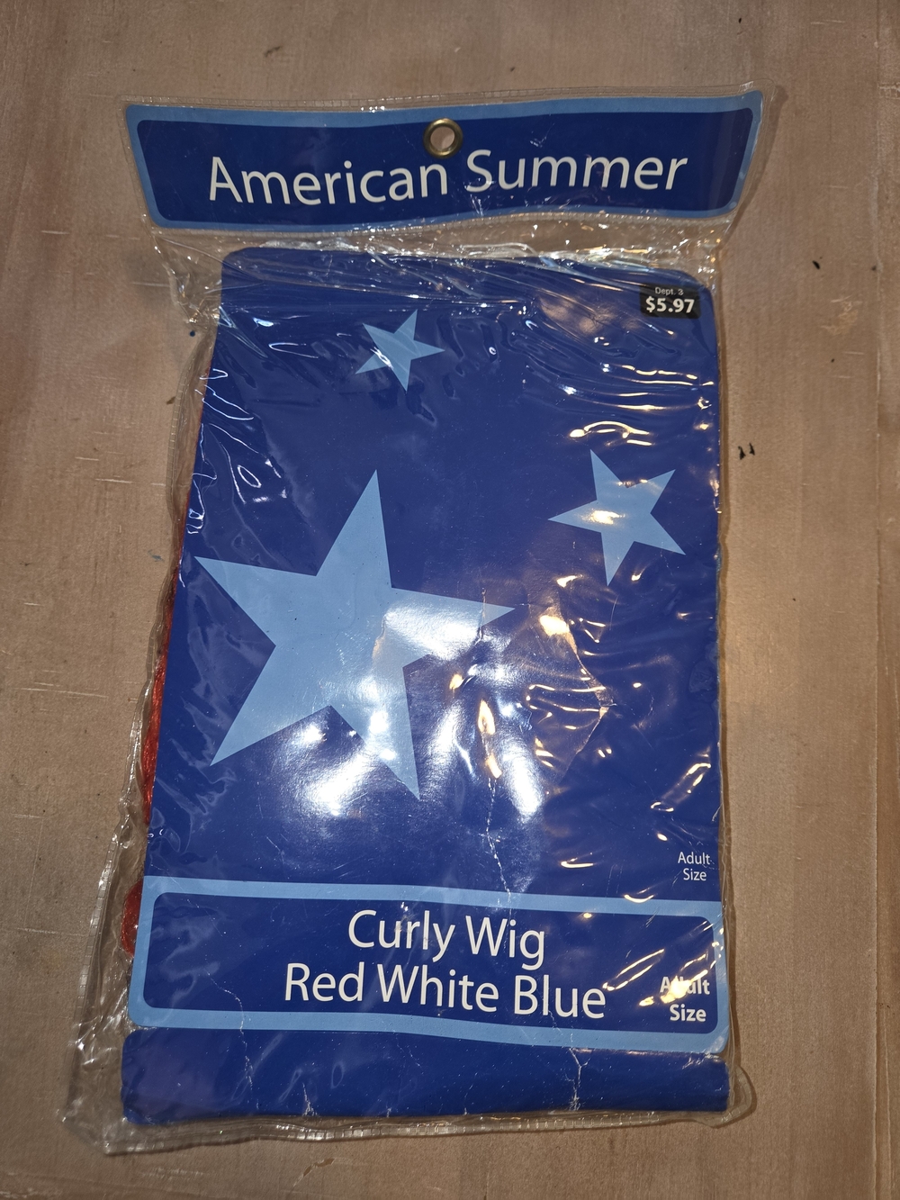 American Summer Red White Blue Curly Wig - Kids Costume